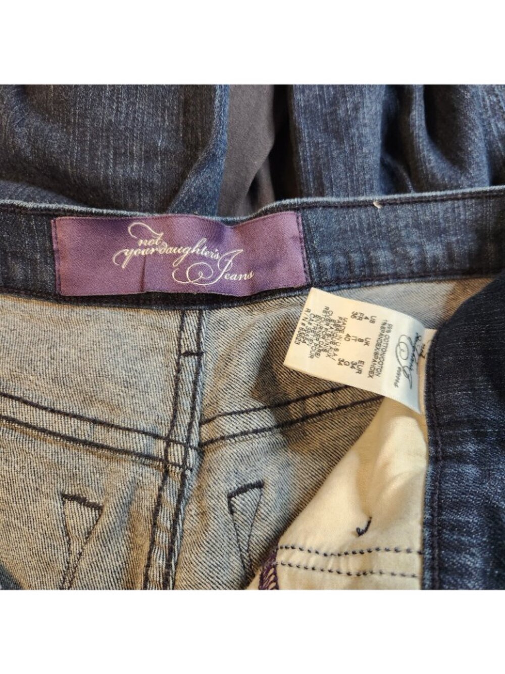 NYDJ Not Your D Blue Dark Wash Mid Rise Denim Blue Jeans Size 4 SMALL 27 Wx 31 I - Picture 8 of 8